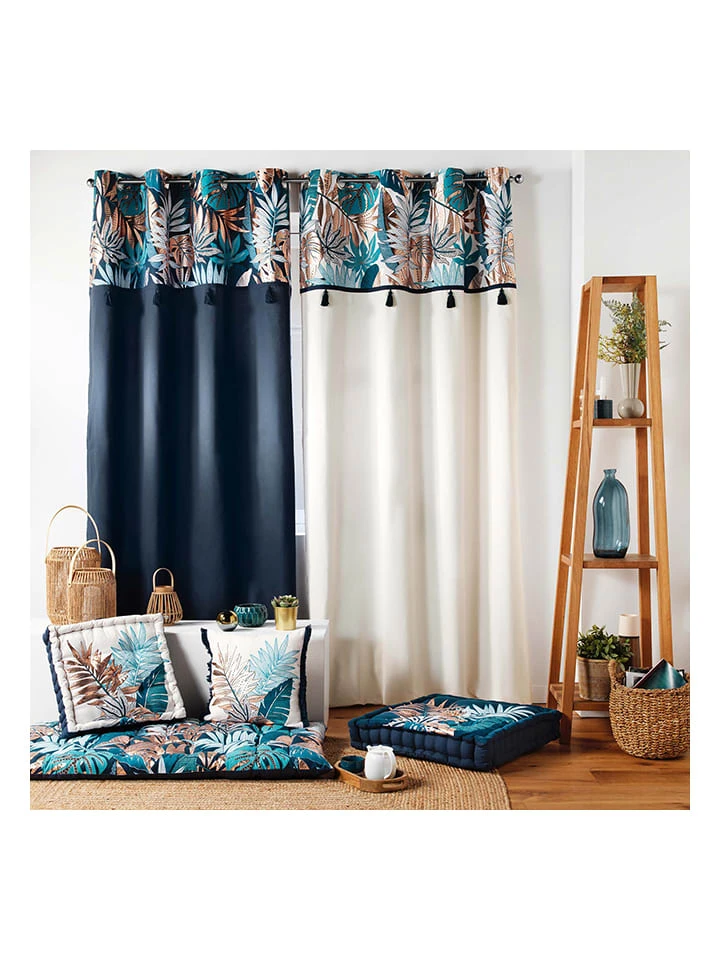 Douceur D'intérieur Sitzkissen "Terre Indigo" In Weiß/ Dunkelblau – Bild 4