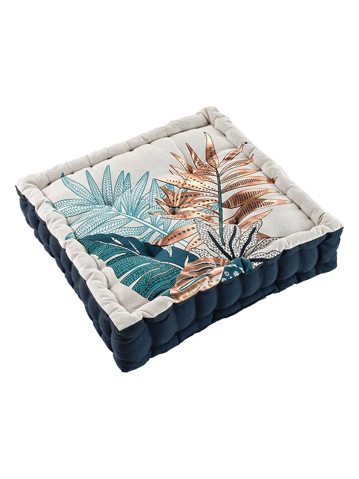 Douceur D'intérieur Sitzkissen "Terre Indigo" In Weiß/ Dunkelblau