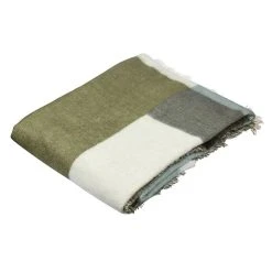 Eightmood Plaid In Grün/ Creme - (L)150 X (B)130 Cm