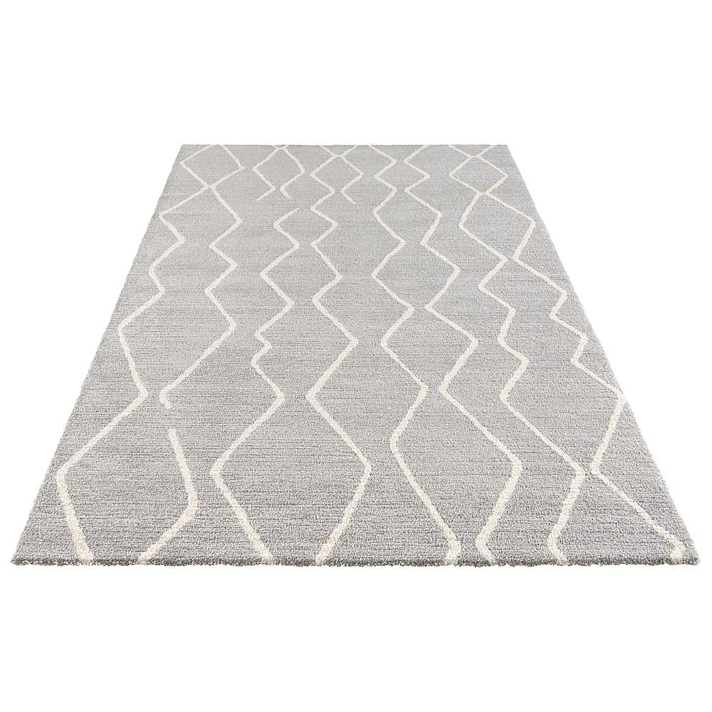 ELLE DECORATION Kurzflor Teppich Vienne Silbergrau Creme – Bild 2
