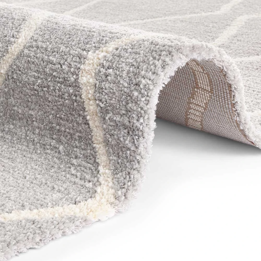 ELLE DECORATION Kurzflor Teppich Vienne Silbergrau Creme – Bild 4