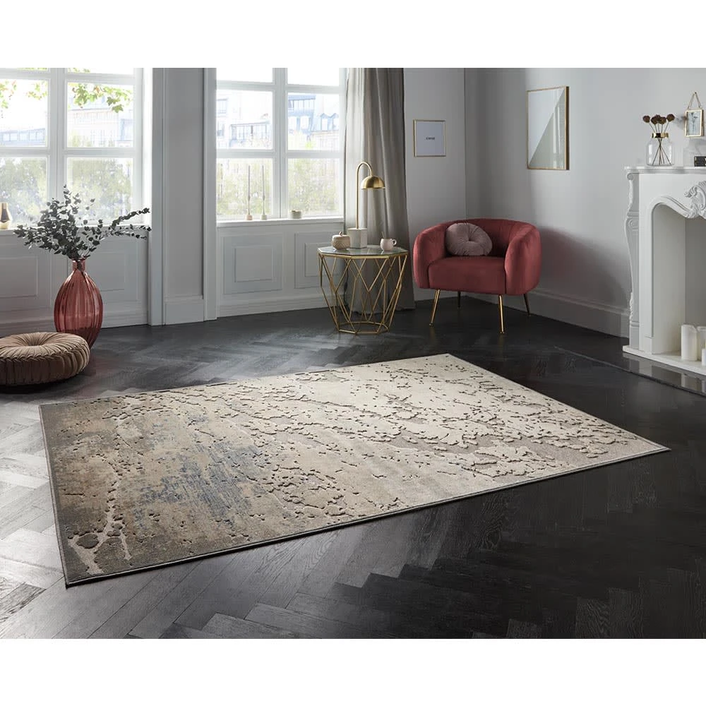 ELLE DECORATION Viskose Teppich Arroux Grau Silber – Bild 4