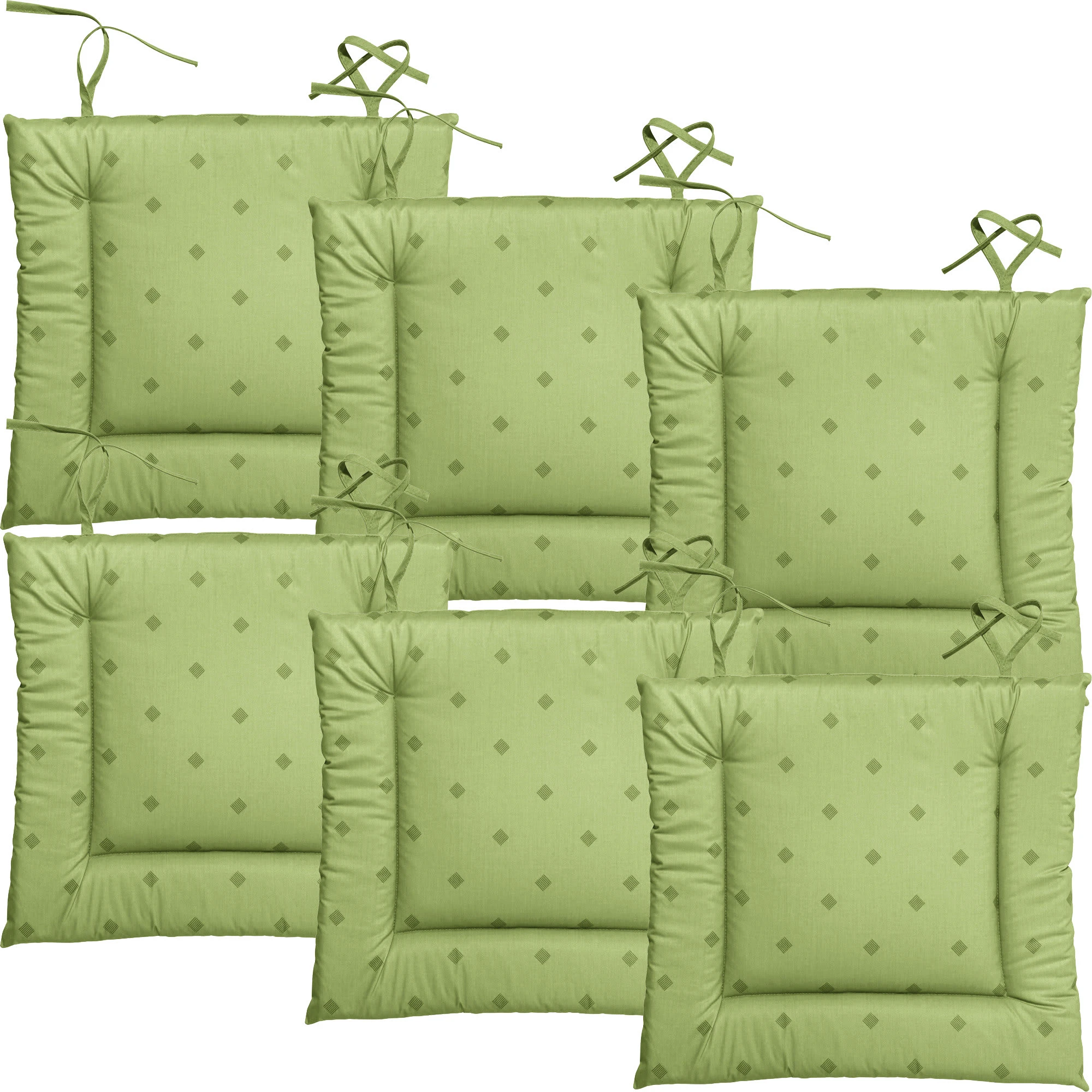 Erwin Müller Stuhlkissen Mit Bindebändern 6er-Pack Neuss In Grün