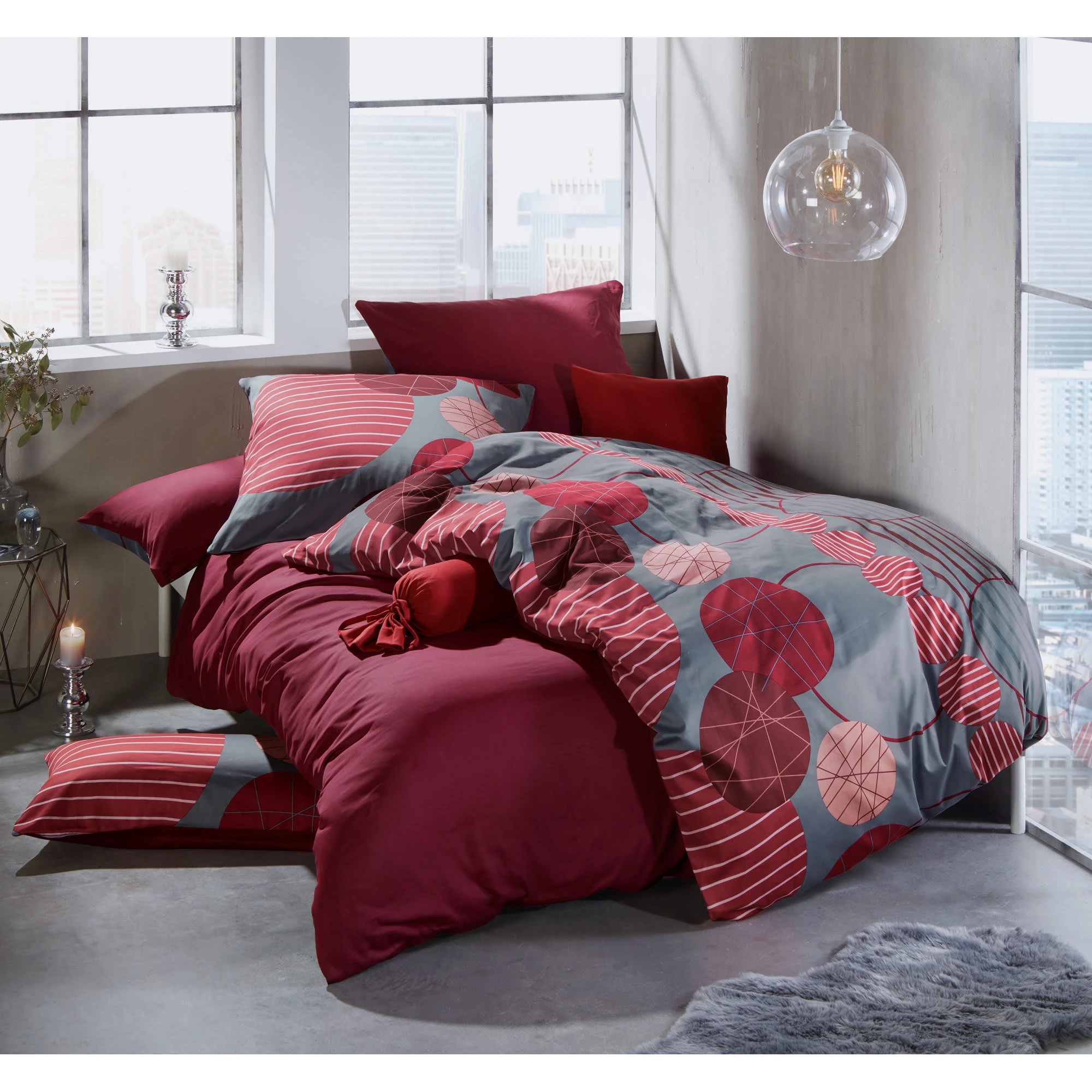 Erwin Müller Wendebettwäsche In Rot-grau – Bild 2