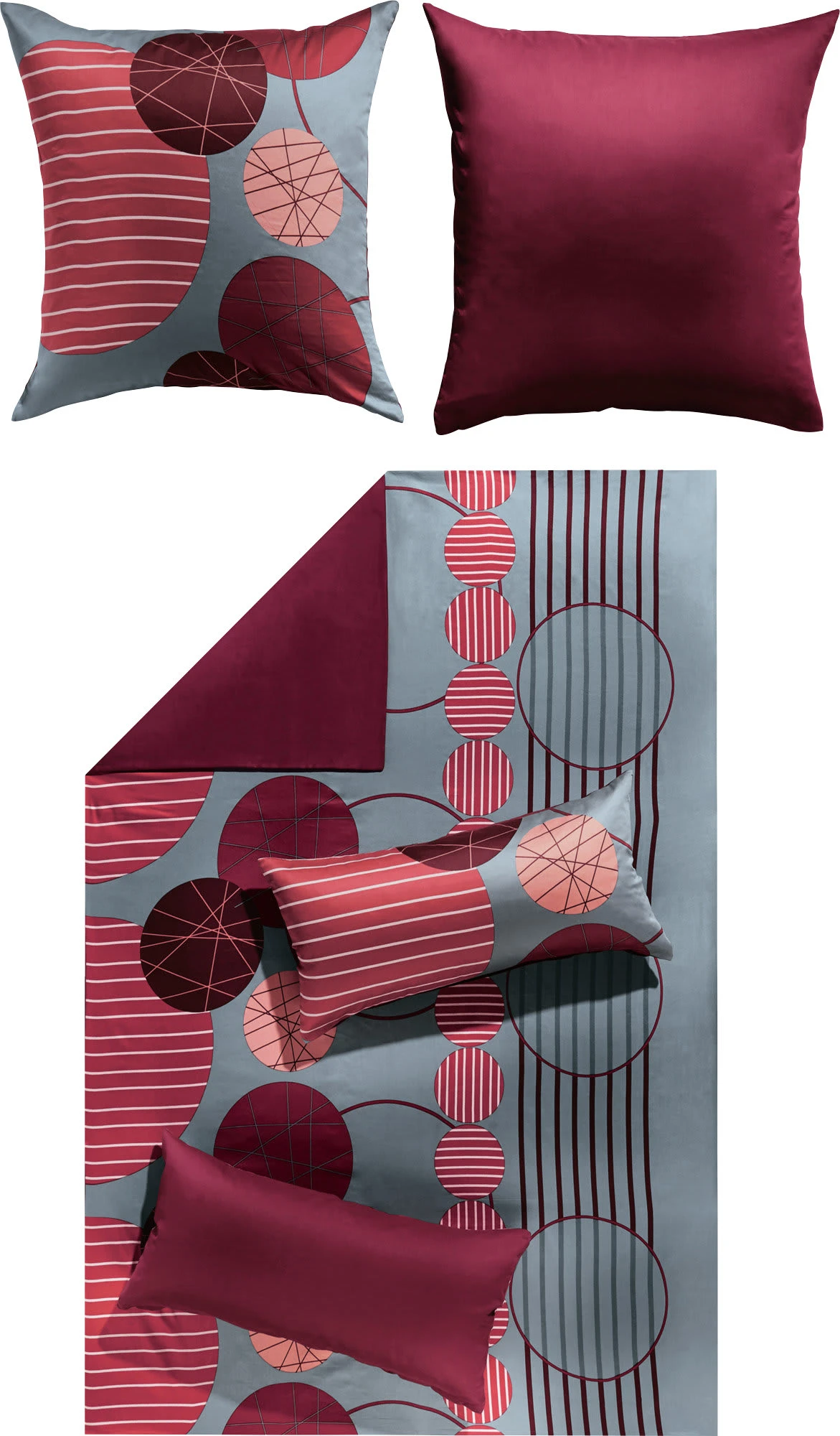 Erwin Müller Wendebettwäsche In Rot-grau