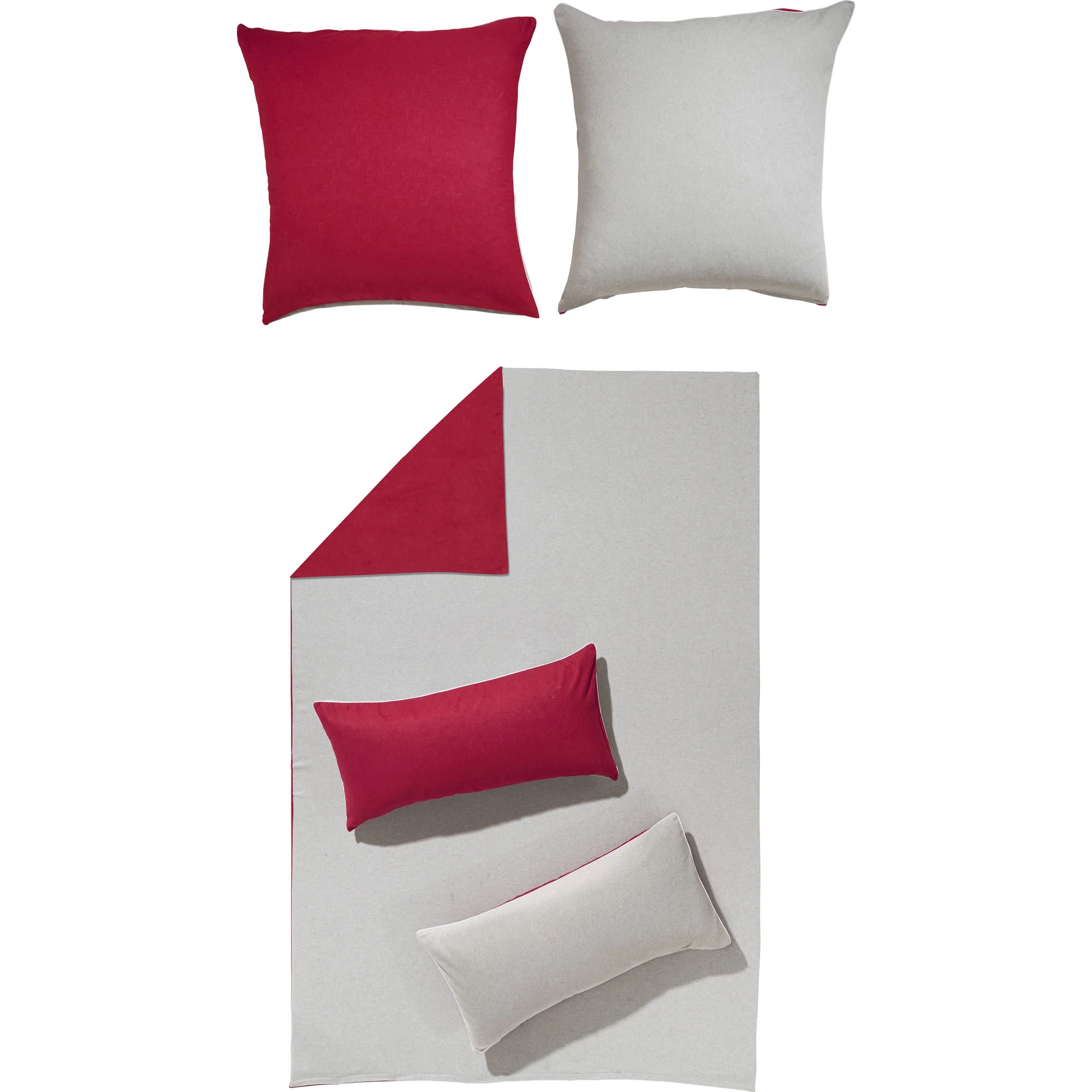 Erwin Müller Wendebettwäsche In Weinrot-silber – Bild 2