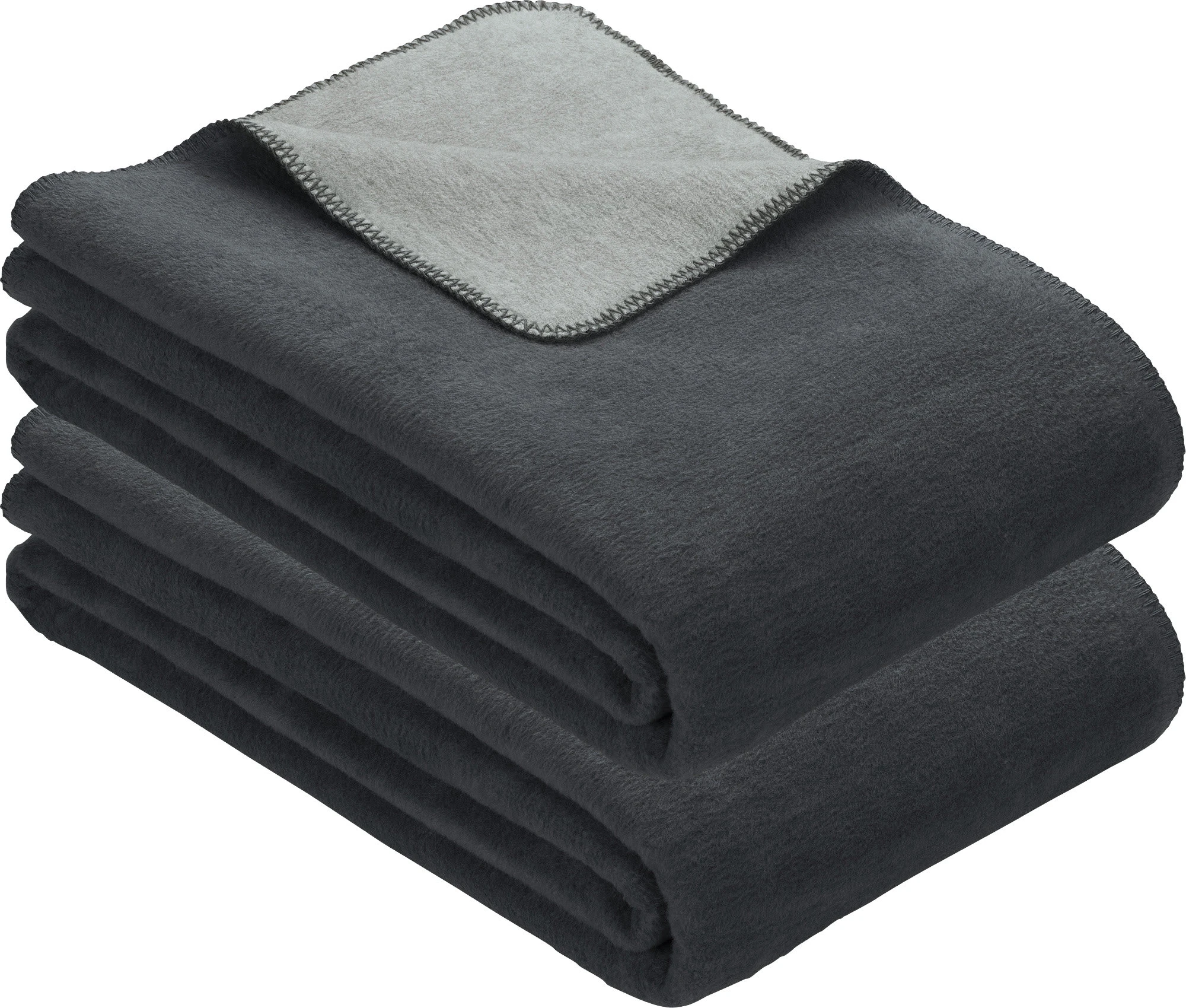 Erwin Müller Wohndecke 2er-Pack In Grau/silber