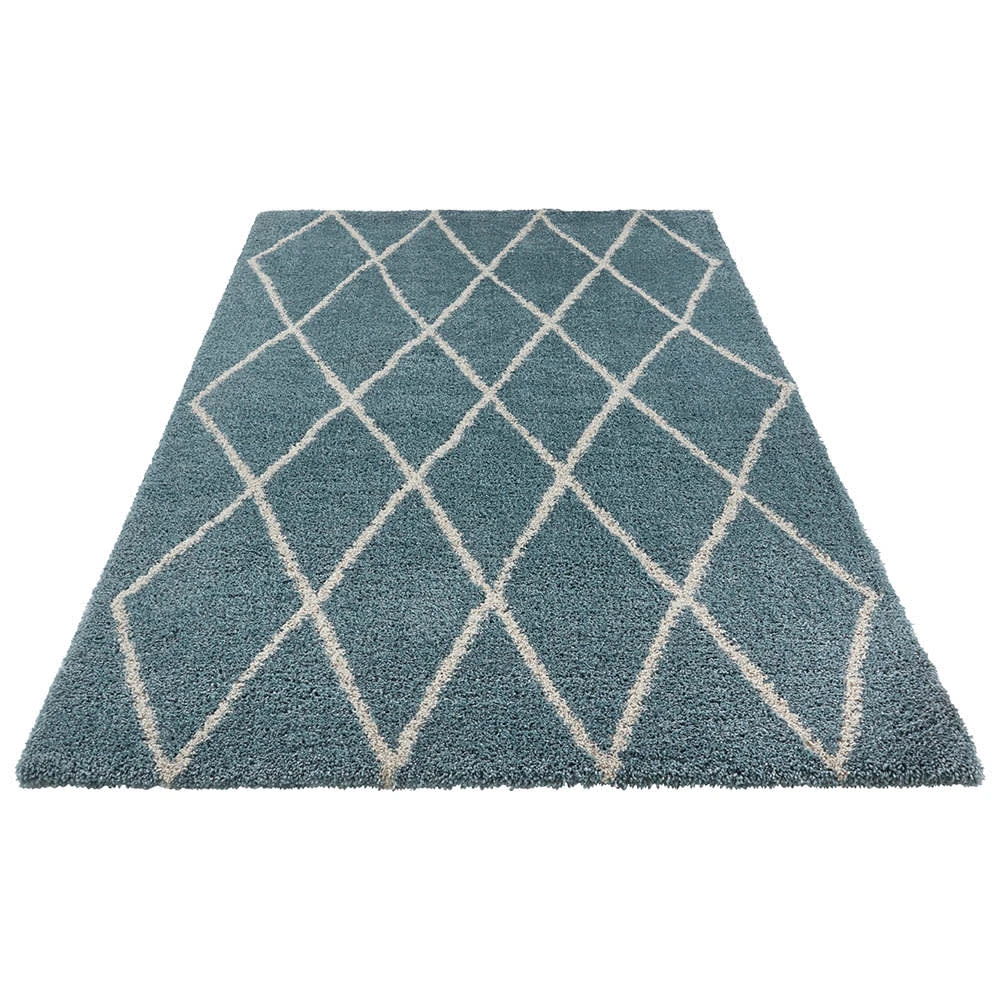 Freundin Home Collection Hochflor Teppich Truth Blau Creme – Bild 2