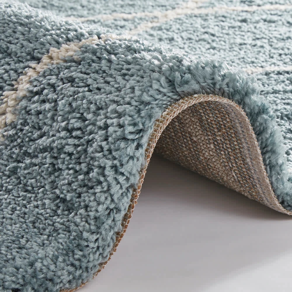 Freundin Home Collection Hochflor Teppich Truth Blau Creme – Bild 3