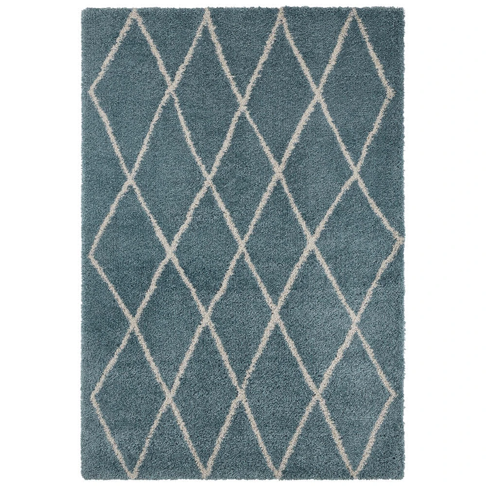 Freundin Home Collection Hochflor Teppich Truth Blau Creme