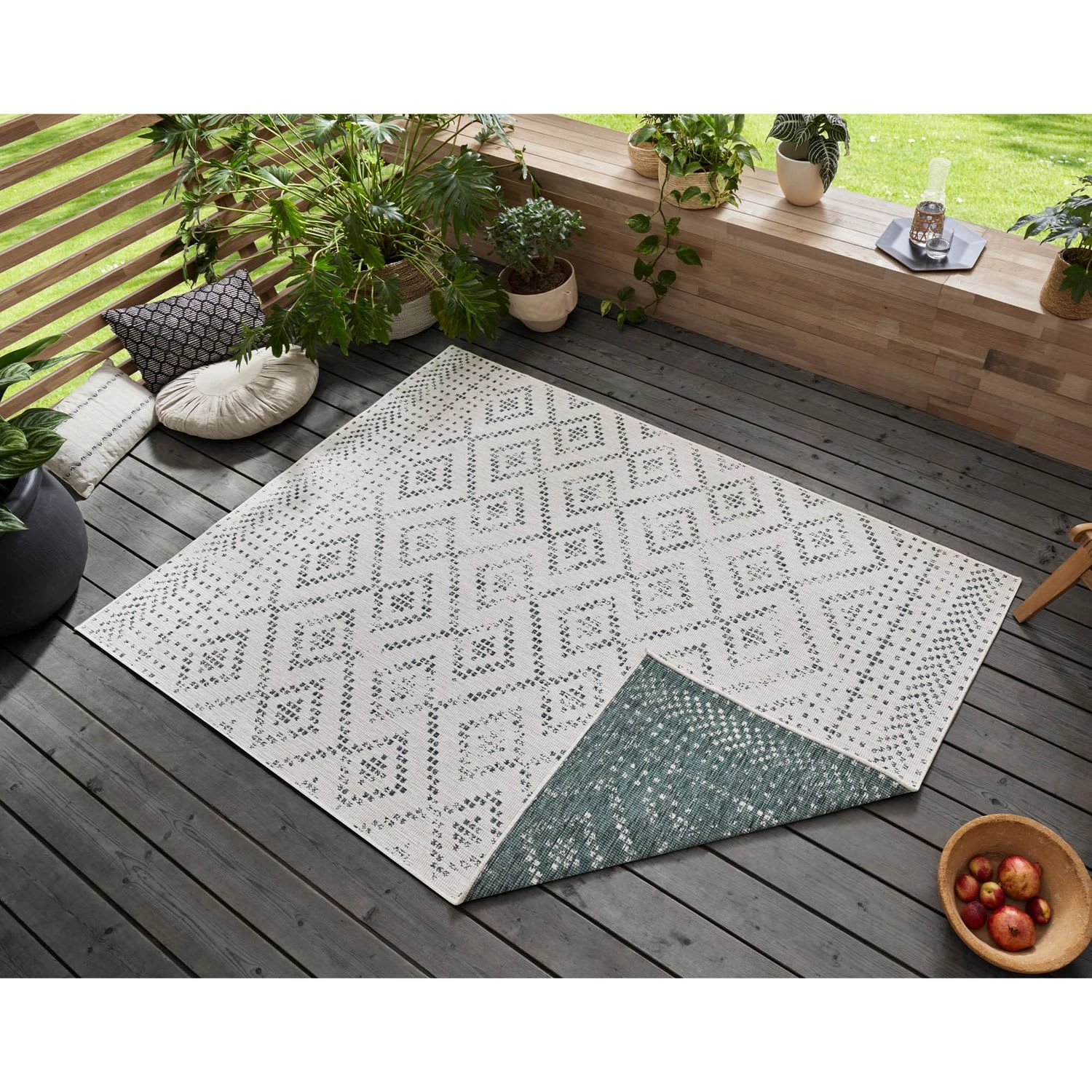 Freundin Home Collection In- & Outdoor Wendeteppich Olympia Grün – Bild 4