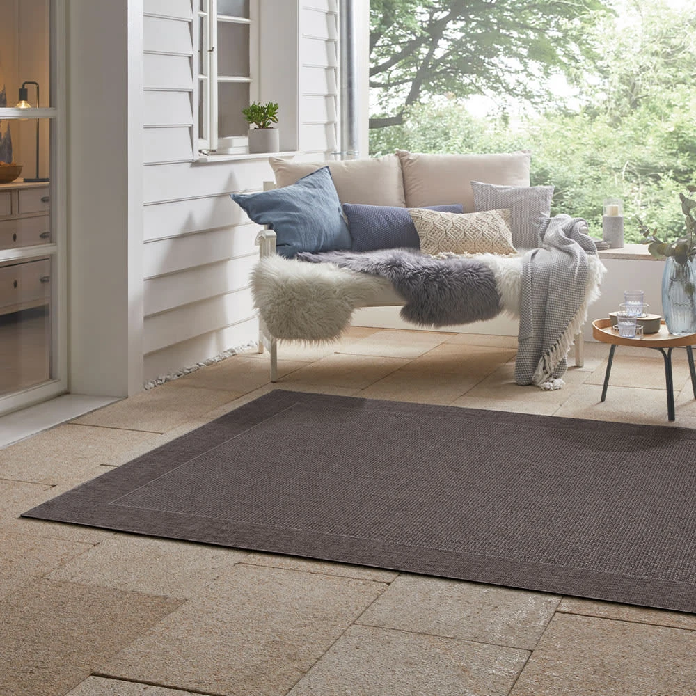 Freundin Home Collection In- Und Outdoor Teppich Vena Taupe Anthrazit – Bild 2