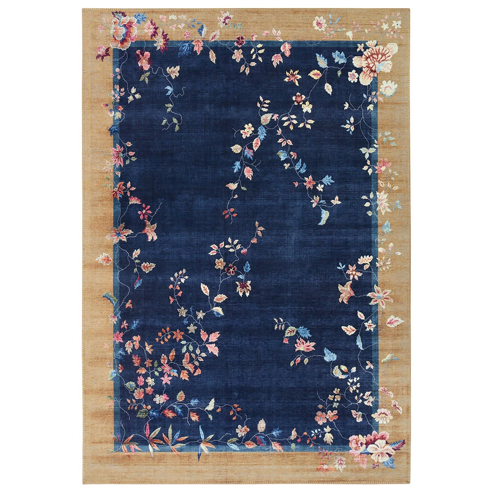 Freundin Home Collection Kurzflor Teppich Orientalisch Gloriosa Dunkelblau Beige