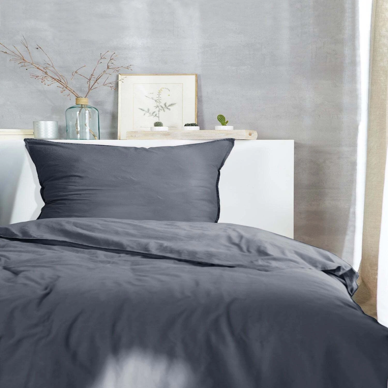 Giancasa Bettwäsche Verwaschener Look In Anthrazit