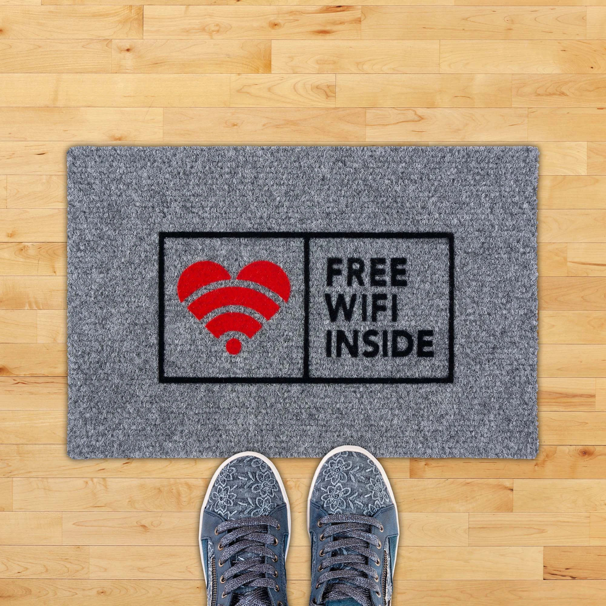 GMD Living Fußmatte FORTALEZA "Free Wifi Inside" In Farbe Grau – Bild 2