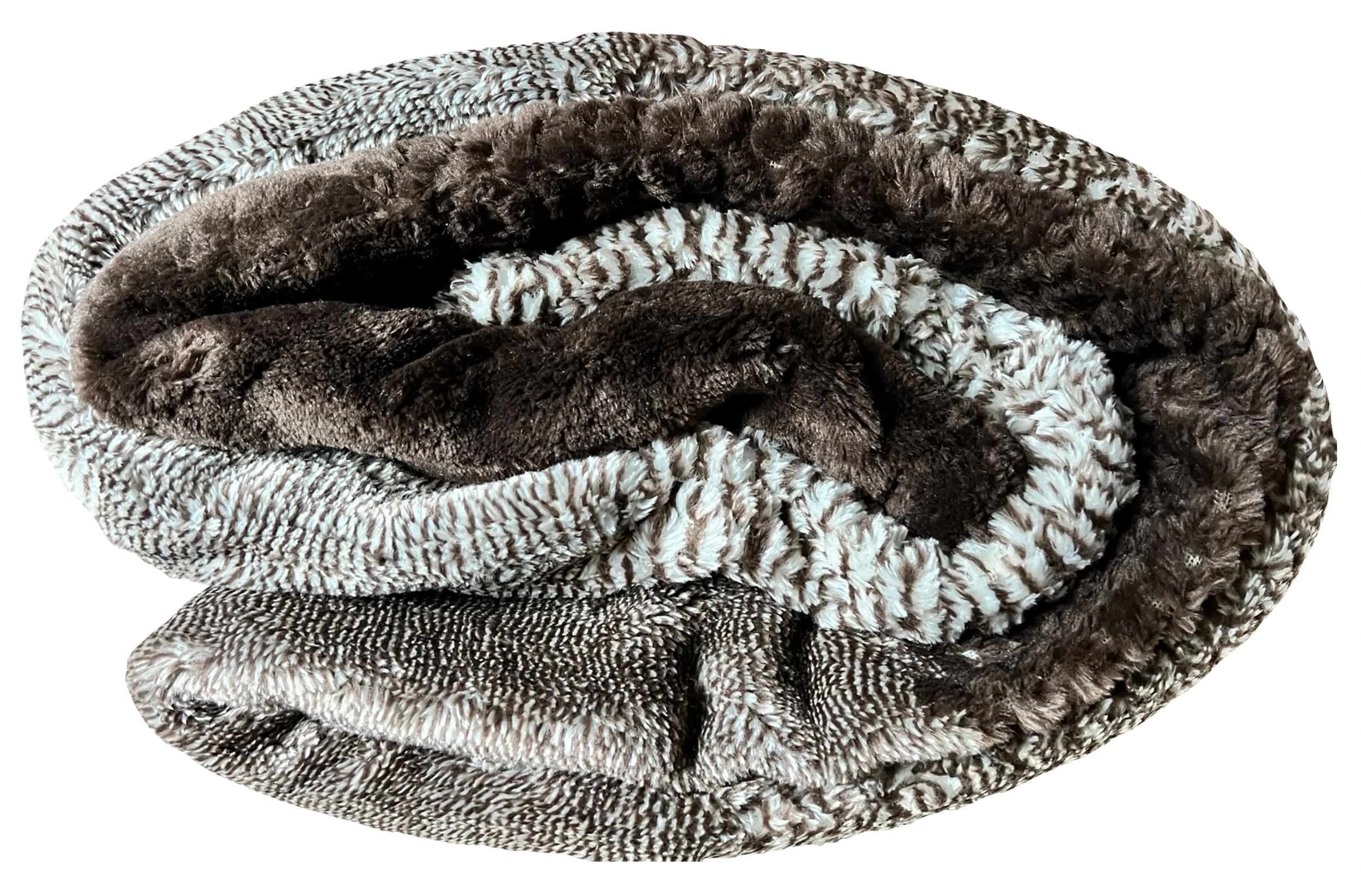 GMD Living Microfaser Kuscheldecke FLANELL-KOMBI In Farbe Braun – Bild 2