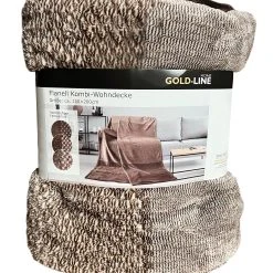 GMD Living Microfaser Kuscheldecke FLANELL-KOMBI In Farbe Braun