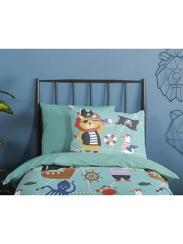 GOOD MORNING Bettwäsche-Set "Pirates" In Hellblau/ Bunt – Bild 3