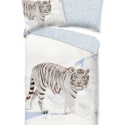 GOOD MORNING Flanell-Bettwäsche-Set "Tigris" In Creme