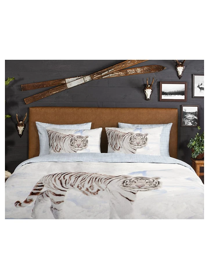 GOOD MORNING Flanell-Bettwäsche-Set "Tigris" In Creme – Bild 5