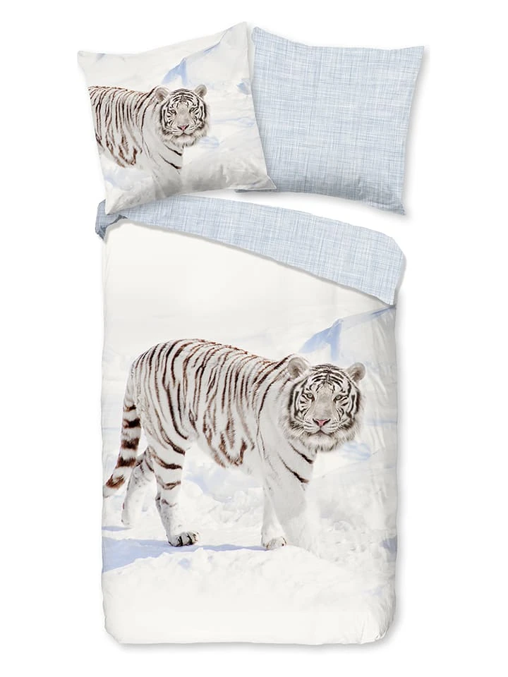 GOOD MORNING Flanell-Bettwäsche-Set "Tigris" In Creme
