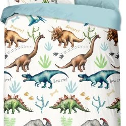 GOOD MORNING Kinder-Wendebettwäsche Dino, Flanell, 135 X 200 + 80 X 80 Cm