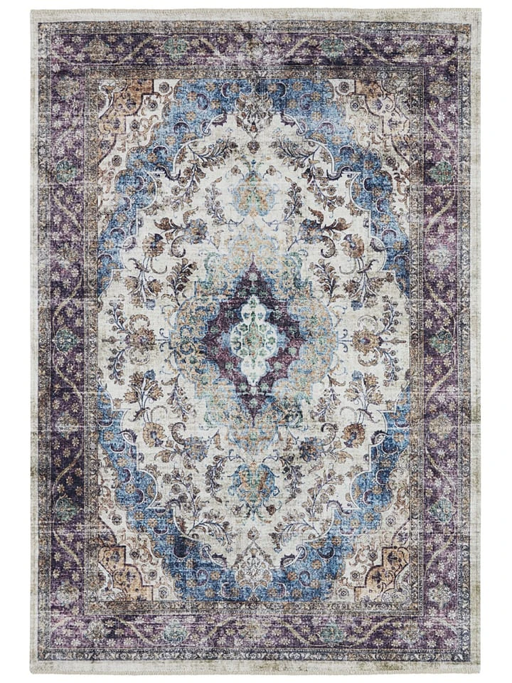 Hanse Home Kurzflor-Teppich "Keshan Sami" In Blau/ Creme