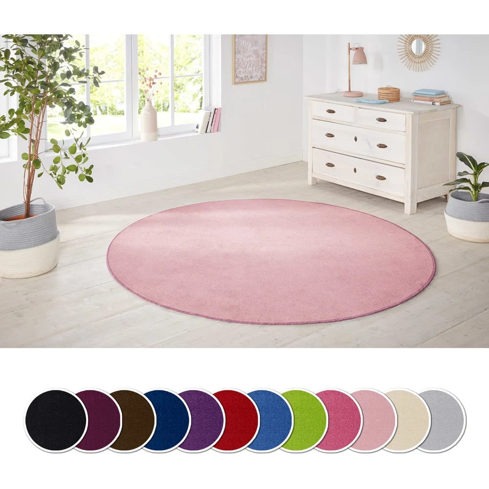 Hanse Home Kurzflor Teppich Nasty, Rund Hellrosa – Bild 3