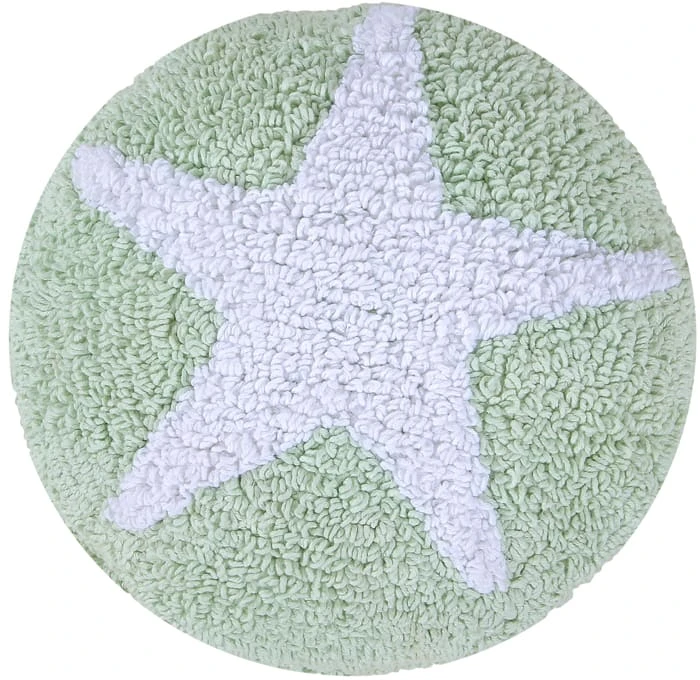 Happy Decor Kids Kissen "Round Star" In Grün - 30x30 Cm
