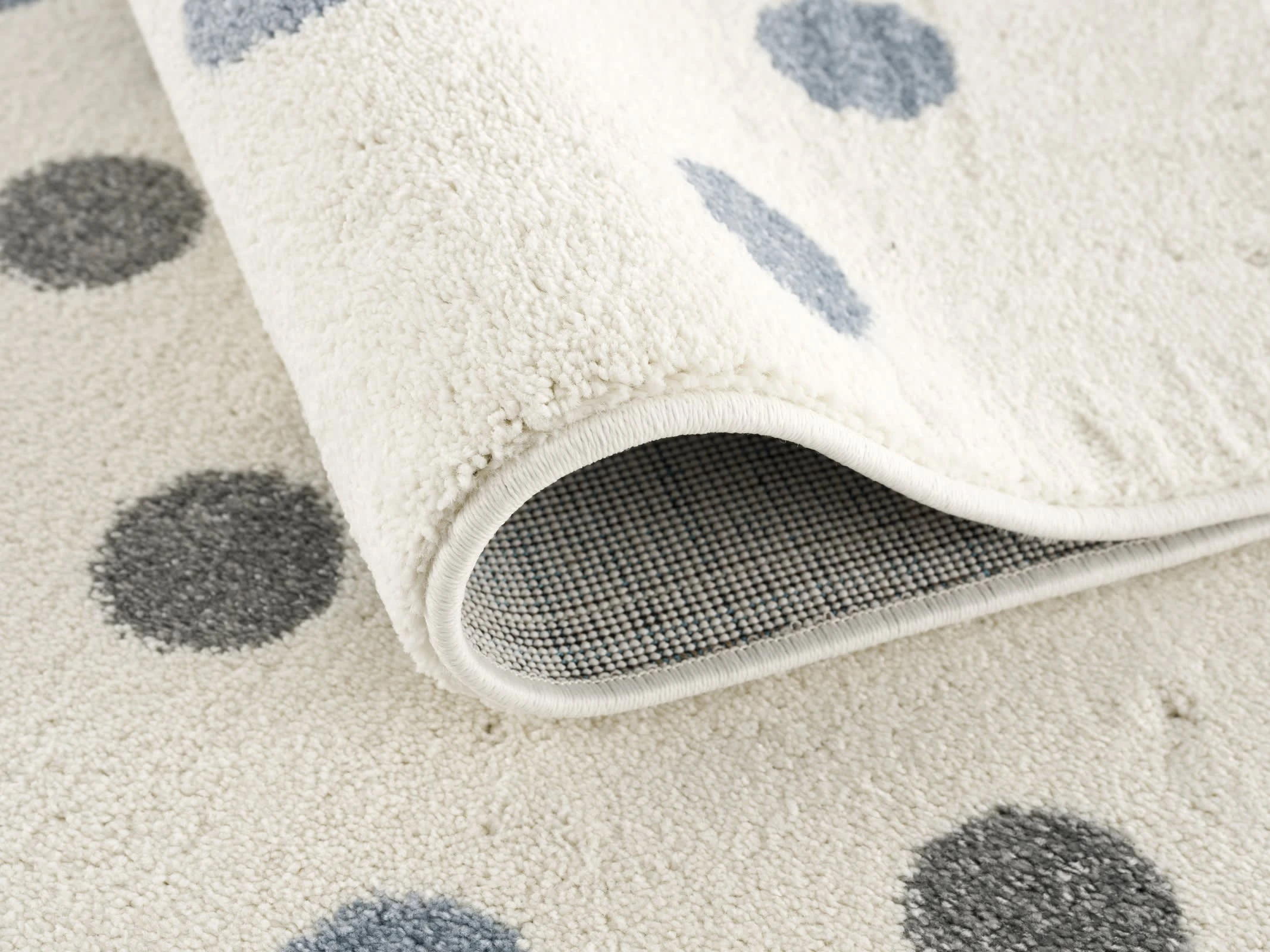 Happy Rugs Kinderteppich CONFETTI Creme/blau-silbergrau – Bild 3