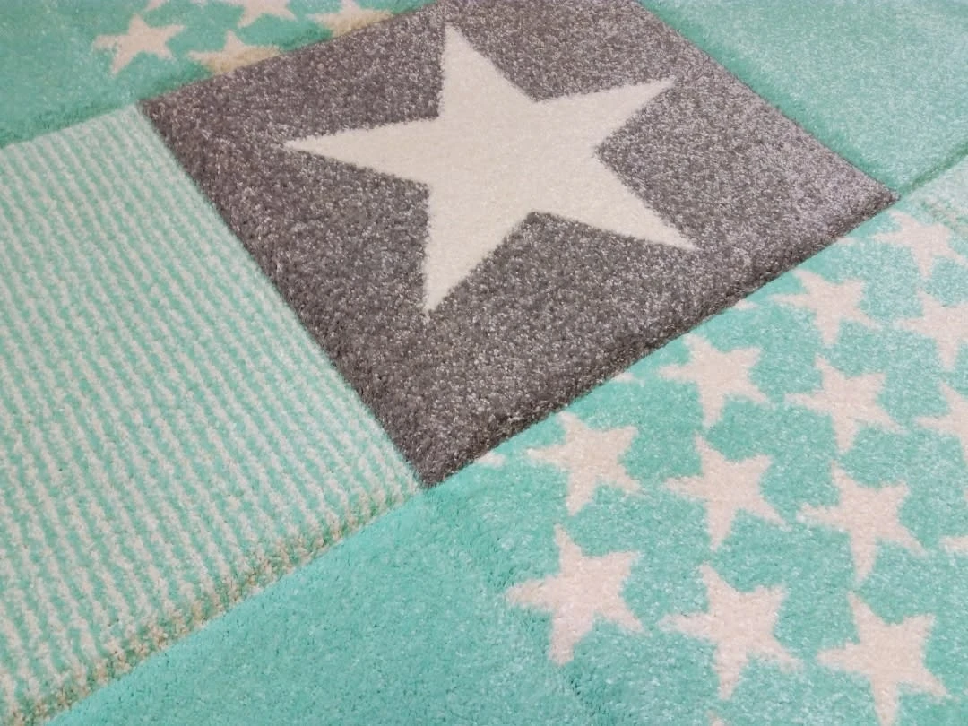 Happy Rugs Kinderteppich STARWALK3 In Mint/Weiß/Grau – Bild 4