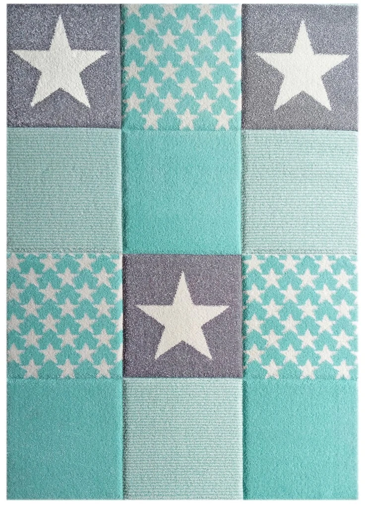 Happy Rugs Kinderteppich STARWALK3 In Mint/Weiß/Grau