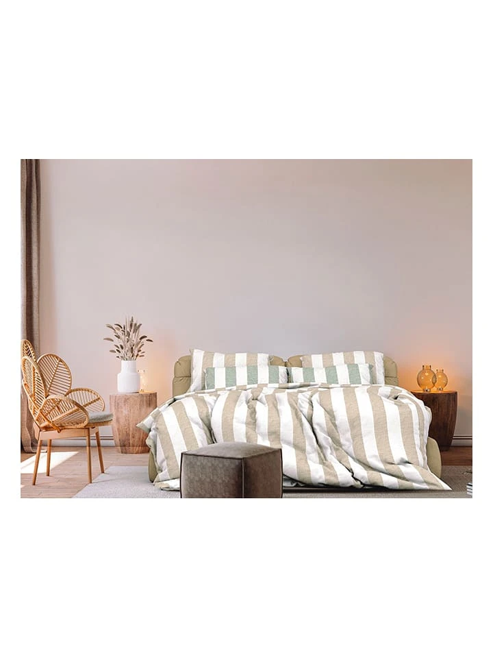 Heckett & Lane Bettwäsche-Set "Quinn" In Beige/ Weiß – Bild 3