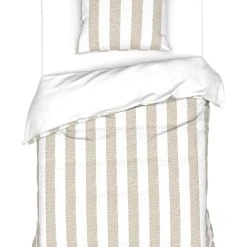 Heckett & Lane Bettwäsche-Set "Quinn" In Beige/ Weiß