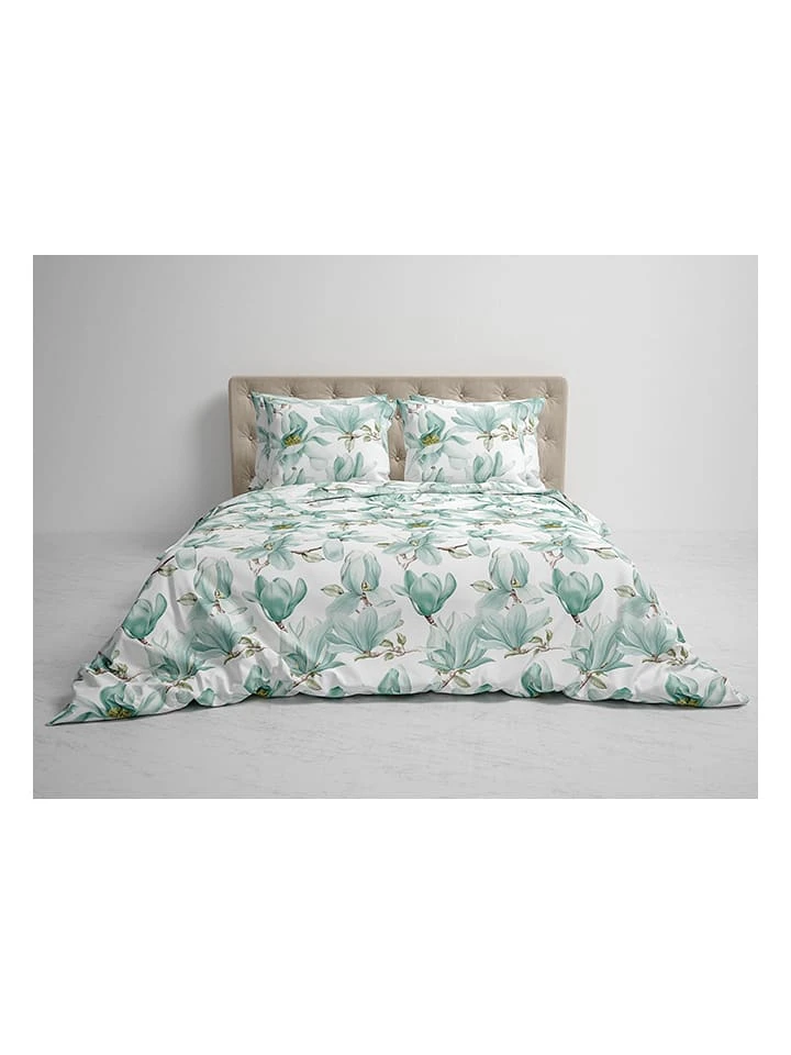 Heckett & Lane Flanell-Bettwäsche-Set "Annila" In Grün – Bild 3