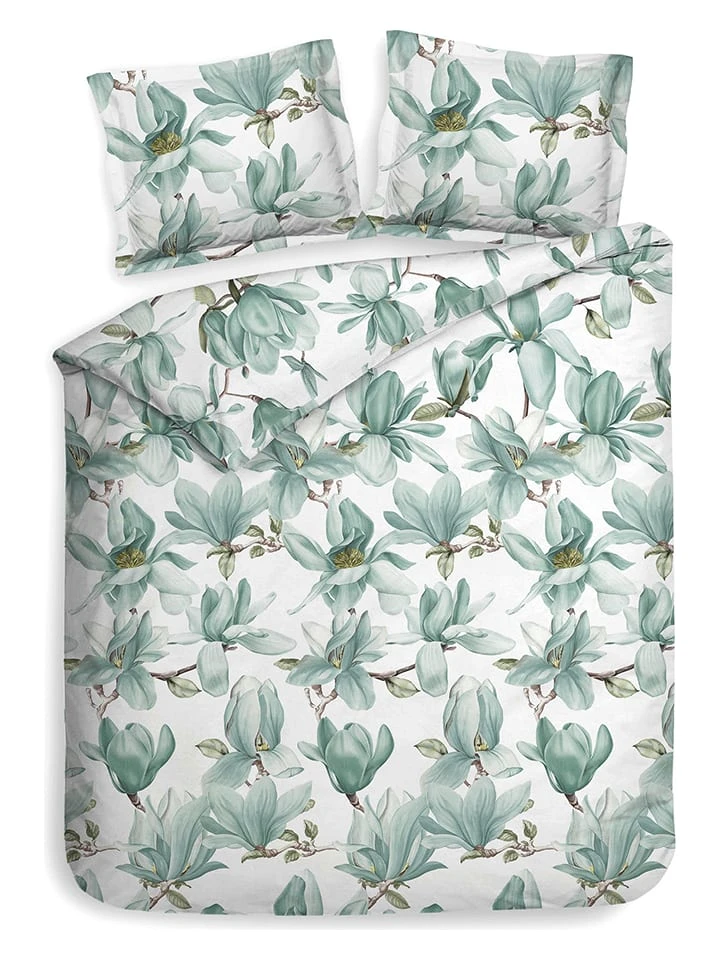 Heckett & Lane Flanell-Bettwäsche-Set "Annila" In Grün – Bild 4