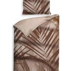 Heckett & Lane Satin-Bettwäsche-Set "Osmin" In Braun/ Beige