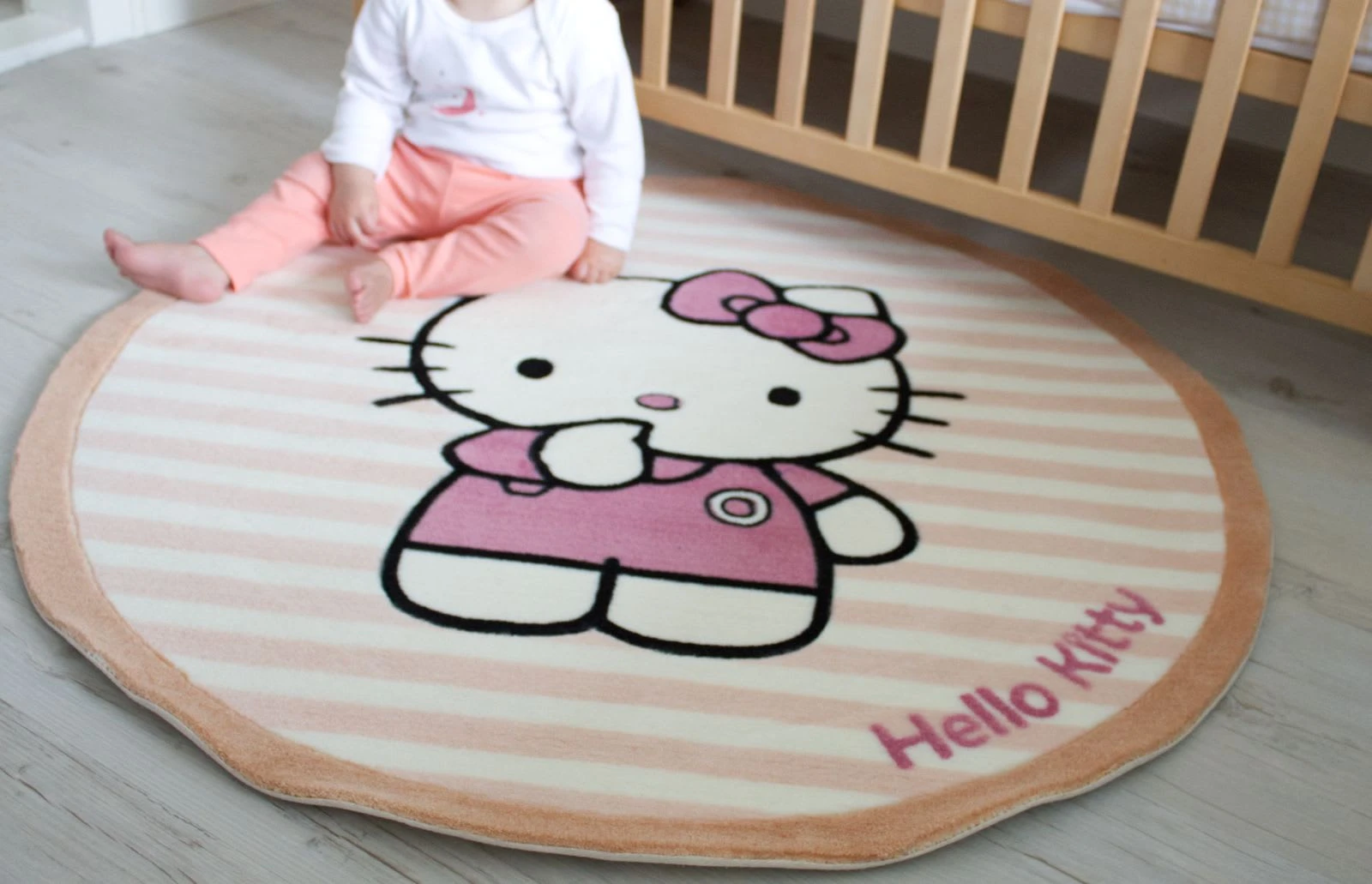 HELLO KITTY Kinderteppich Rund In Beige â Bild 2