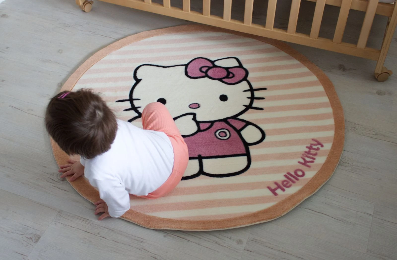 HELLO KITTY Kinderteppich Rund In Beige â Bild 3