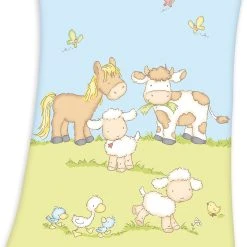 Herding Babydecke Fynn, Farmtiere, 75 X 100 Cm