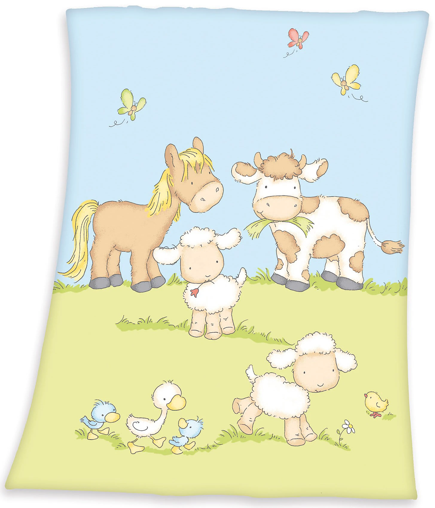 Herding Babydecke Fynn, Farmtiere, 75 X 100 Cm