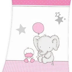 Herding Kuscheldecke Fynn Elefant, Rosa, 75 X 100 Cm