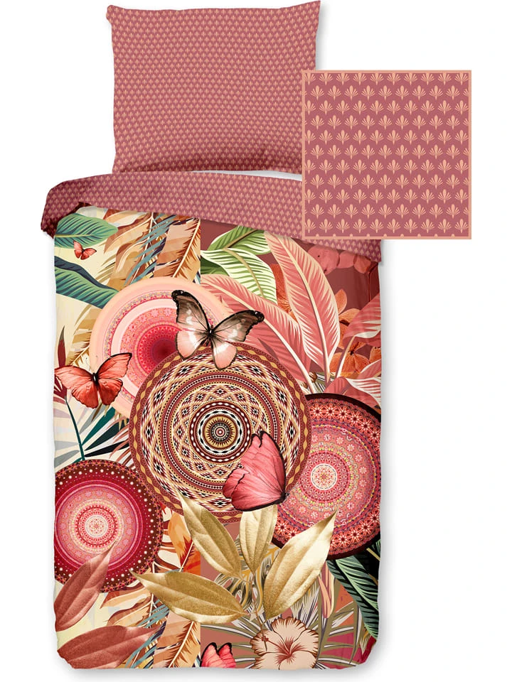 Satin-Bettwäsche-Set "Hip" In Altrosa/ Bunt – Bild 2
