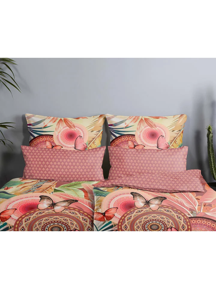 Satin-Bettwäsche-Set "Hip" In Altrosa/ Bunt – Bild 3