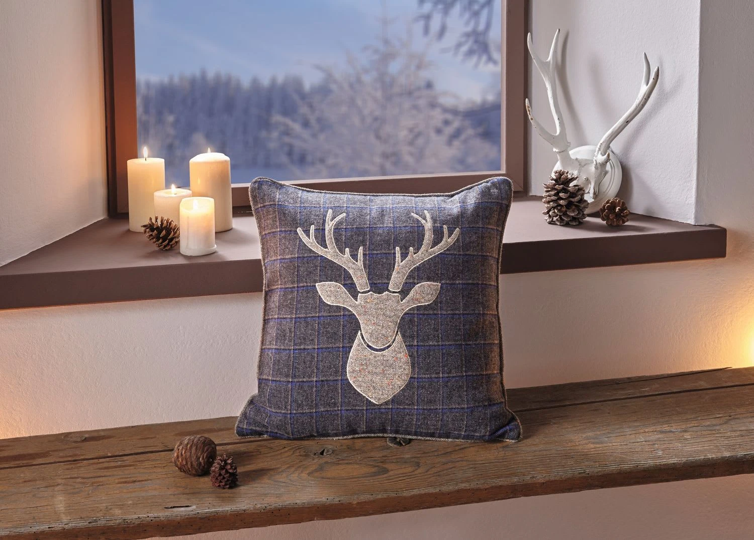 HomeLiving Spar-Set 2x Kissen "Country-Charme", 45 X 45 Cm In Grau – Bild 2