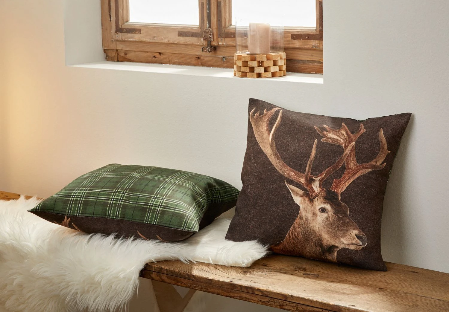 HomeLiving Spar-Set 2x Kissenhülle "Waldhütten-Flair", 45 X 45 Cm In Bunt – Bild 2