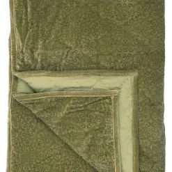 Ib Laursen Quilt Samt Grün Mit Aufdruck