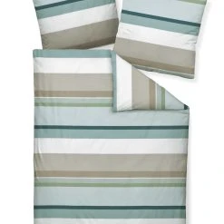 Janine Bettwäsche In Blaugrün/Taupe