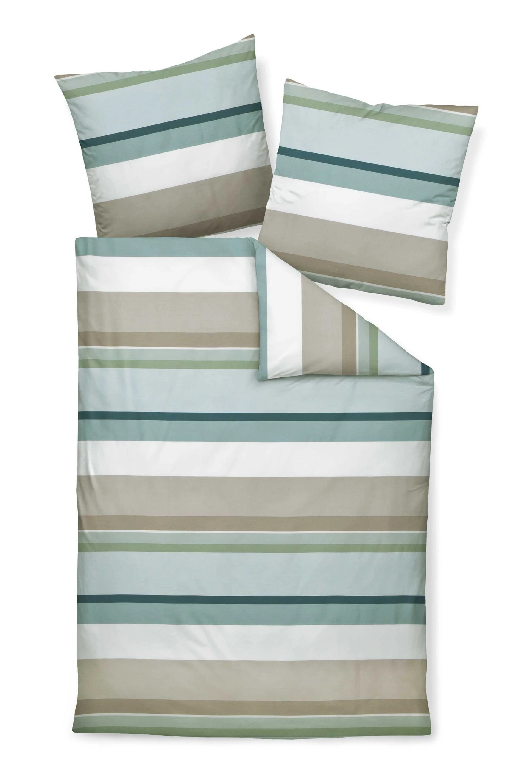 Janine Bettwäsche In Blaugrün/Taupe