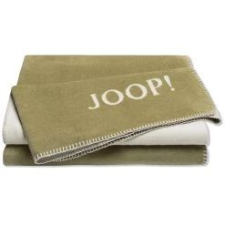 JOOP! Wohndecken Uni-Doubleface In Moos-ecru